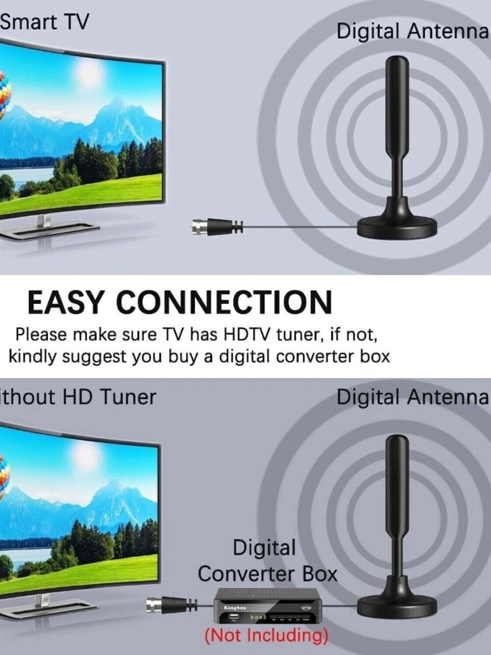 BTFDREEM TV Antenna Indoor,Antenna TV Digital Hd Indoor, TV Antenna NIB